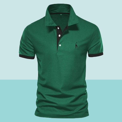Bonafita Adel Mens Polo Shirt StreetWave Navy With Orange Trim Premium Cotton Elegant Comfort