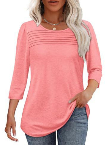 Street-wave Women Elegant Ruched Top Soft Knit Fit Versatile Day To Night For Work