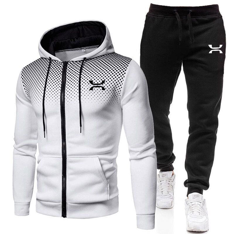 Street-wave Men's Breathable Hoodie Tracksuit with Comfortable Joggers for Active Athletes
