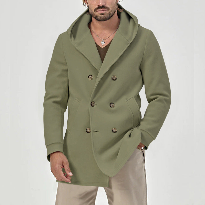 Street-Wave Mens Double-Breasted Lined Coat For Warmth And Modern Street Style Everyday