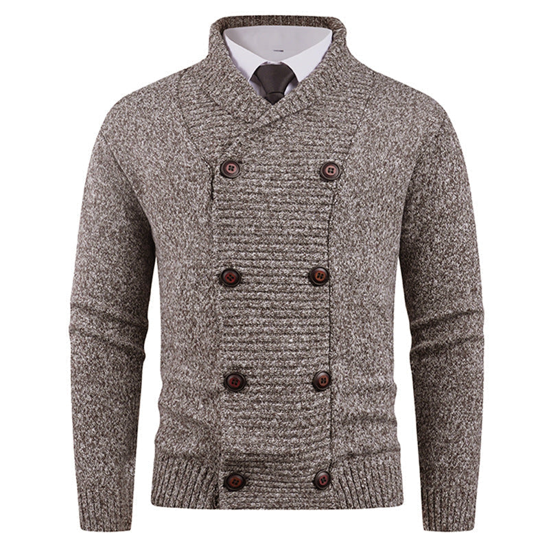 Men's Shawl Collar Cardigan Street-Wave Premium Soft Wool Blend With Practical Button Details For Modern Men