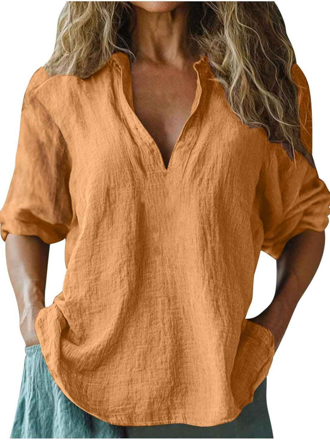 Street-Wave Linen Blouse For Women Breathable Casual Elegance Comfortable Everyday Wear