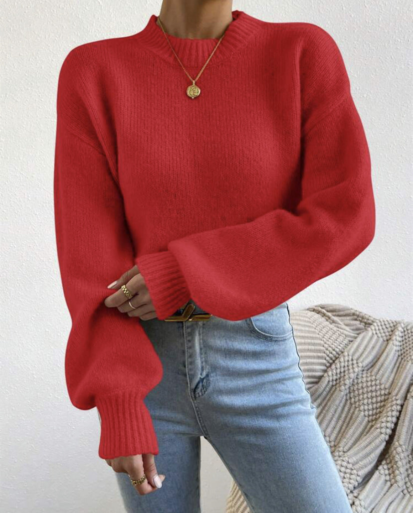 Streetwave Women's High Neck Knit Sweater With Structured Texture For Cozy Everyday Chic