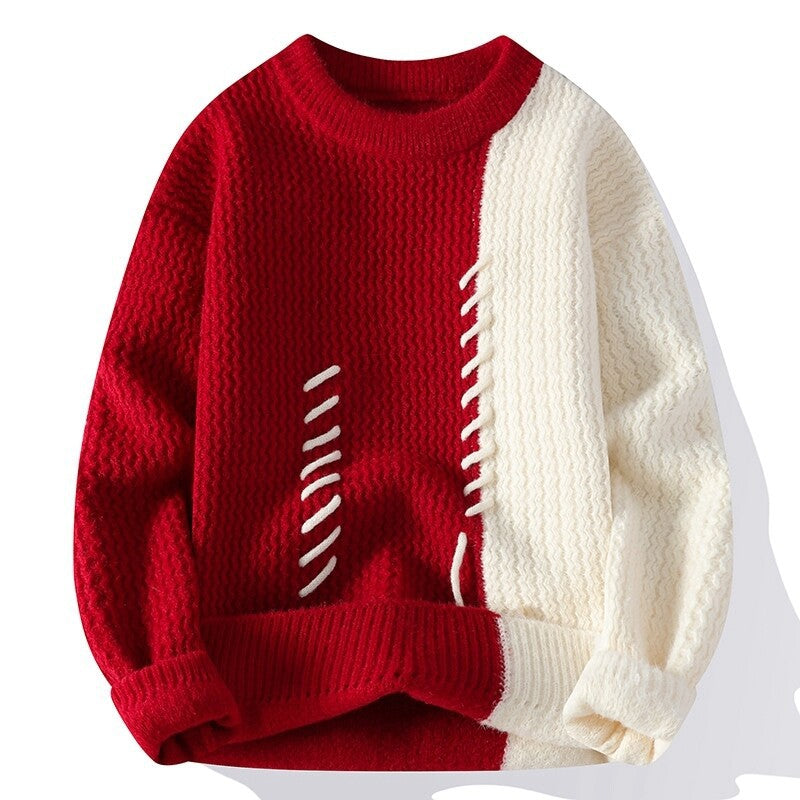 Street-wave Women's Structured Knit Sweater With Unique Design And Woven Pattern