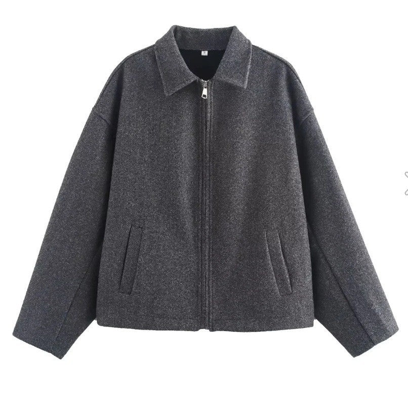 Street Wave Cropped Wool Jacket For Women Stylish Yet Warm Versatile Outerwear Cozy