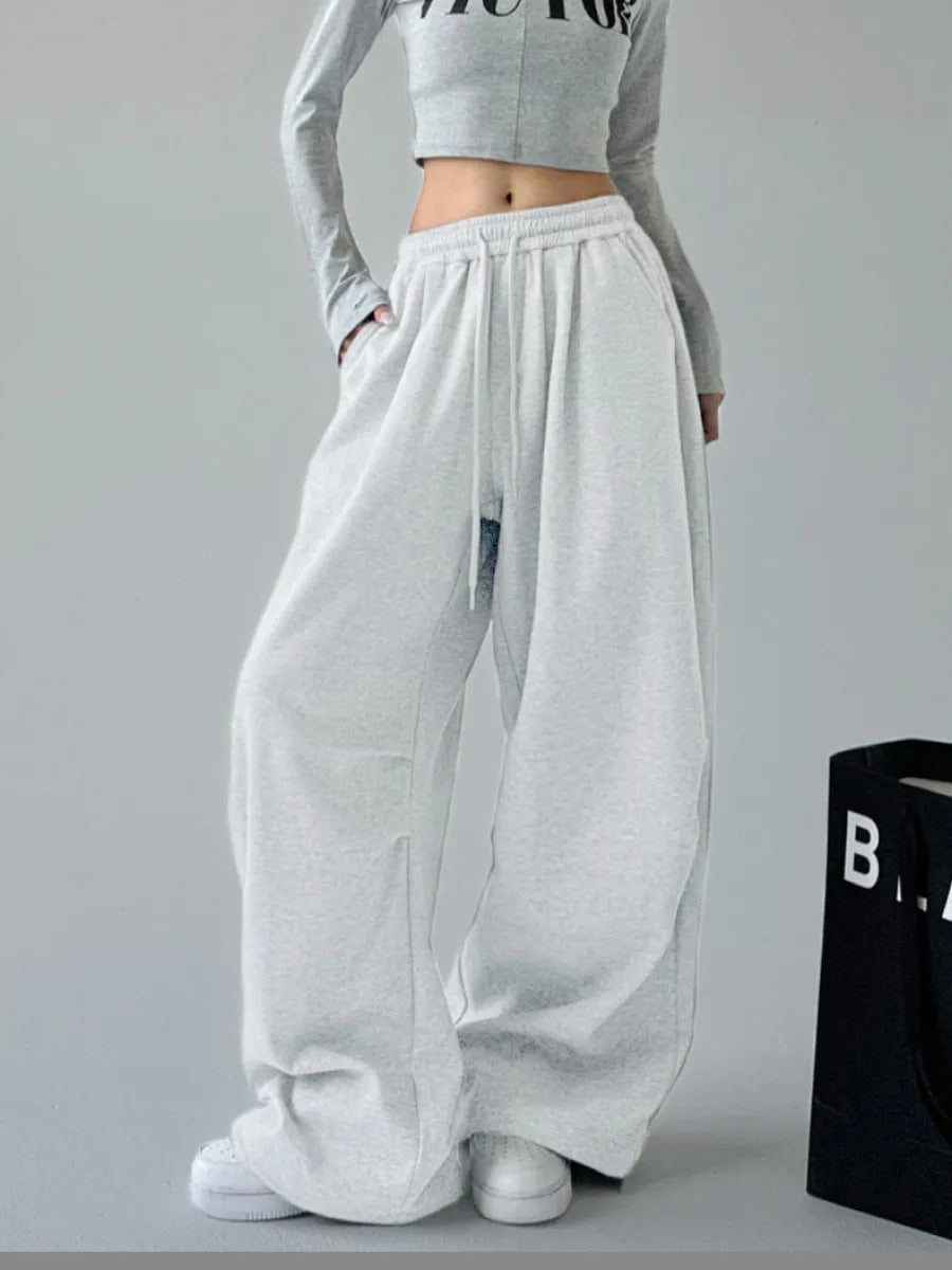 Street-wave Women Wide-Leg Joggers Ultra Comfortable Loose-Fit Sweatpants For Casual Athleisure