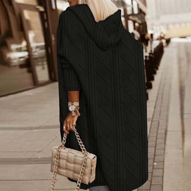 Streetwave Hooded Long Cardigan Knit Acrylic Comfort For Women Cozy Stylish Layering