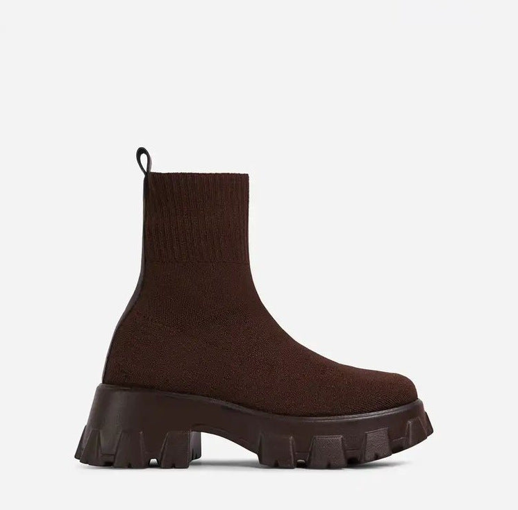 Street-Wave Women Knee High Boots With Thick Platform For All Day Comfort And Style