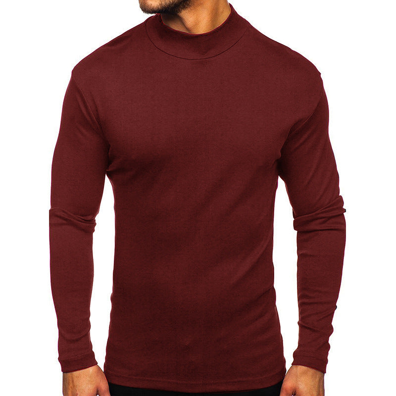 Street-wave Men's Long Sleeve Turtleneck Shirt Breathable Cotton Blend Comfortable Fit