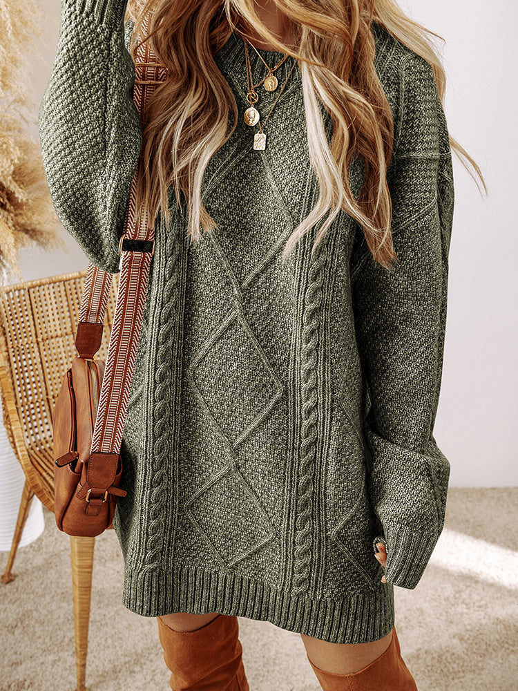 Streetwave Plus Size Cozy Oversized Knit Sweater Dress For Women Warm Winter Chic