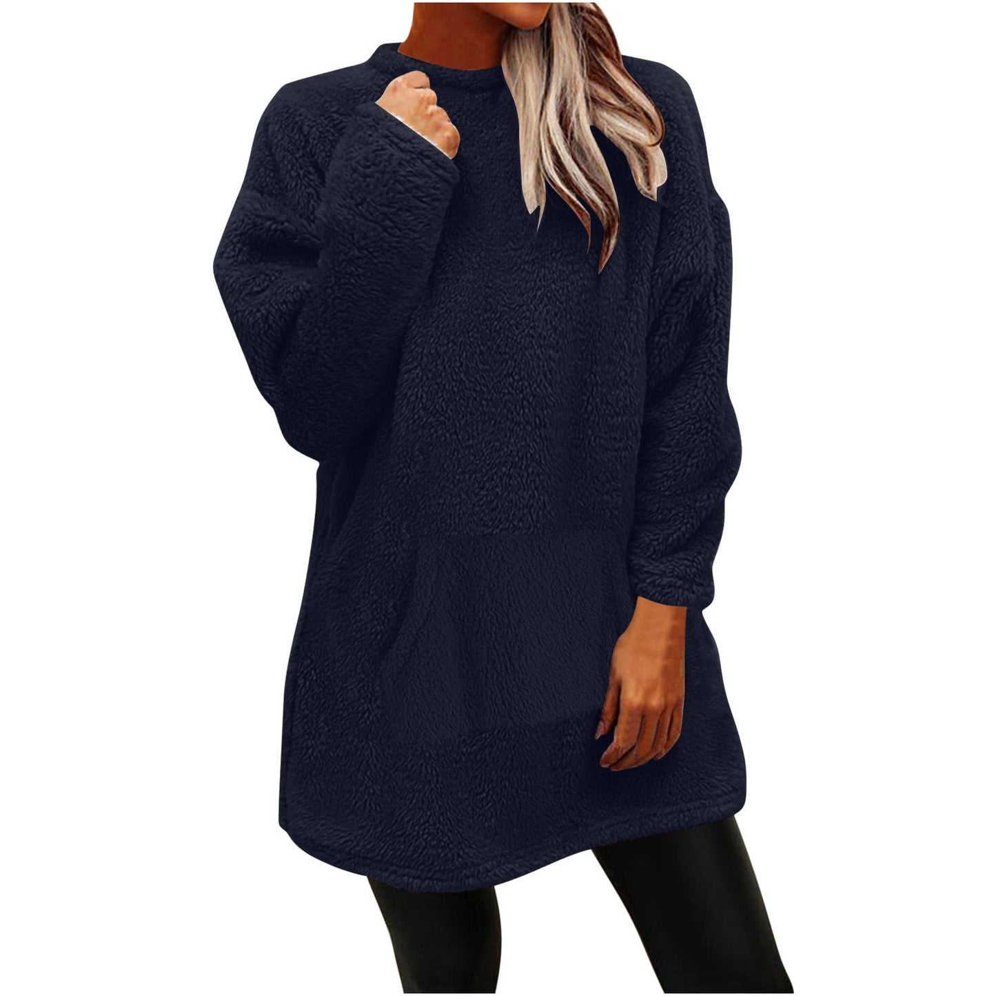 Street Wave Oversize Cozy Pullover For Women Plush Fleece Warmth And Relaxed Fit