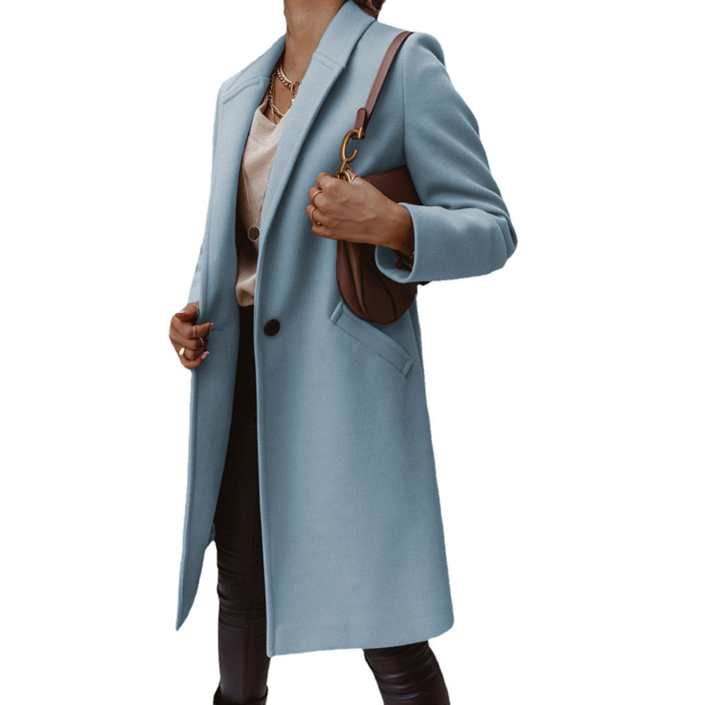 Streetwave Women Wool Coat With Slim Silhouette And Practical Pockets For Elegant Warmth