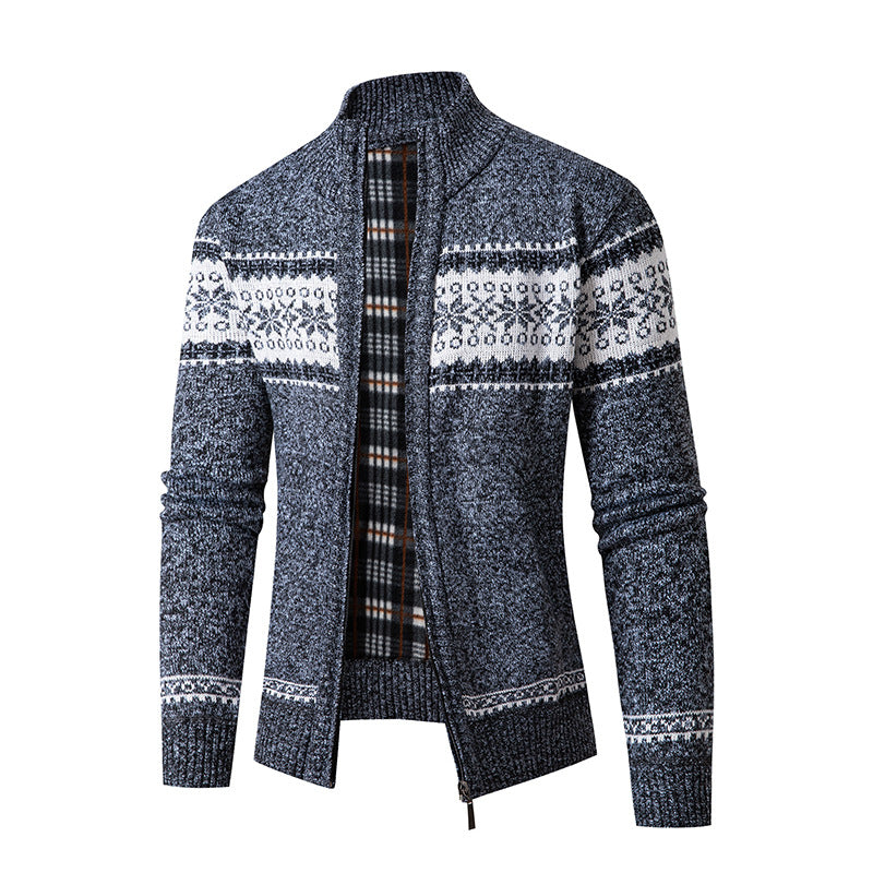 Streetwave Mens Zipper Cardigan With High Collar Knit Sweater For Stylish Warmth And Everyday Wear