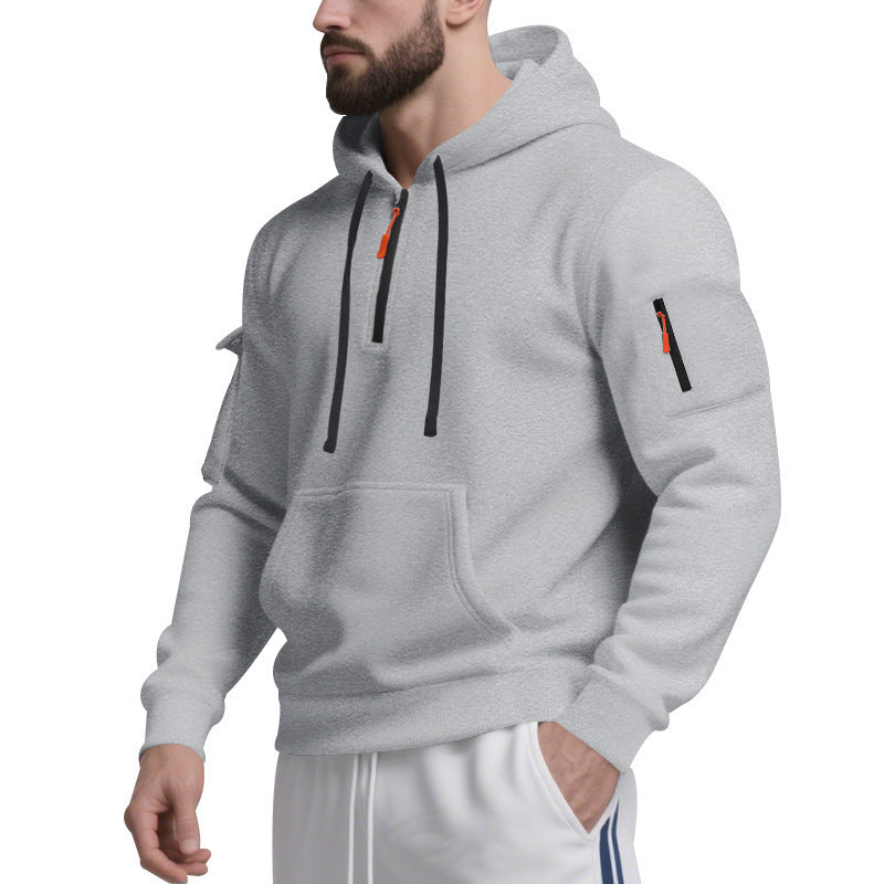 Street-Wave Men Zip Hoodie With Breathable Fabric Front Zip Side Pockets For Active Comfort All Day