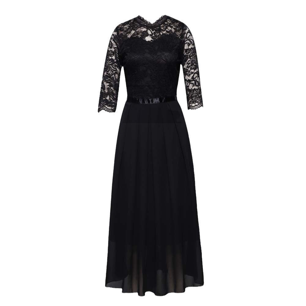 Street-wave Lace Maxi Dress for Women With Elegant Lace Bodice and Sheer Skirt For Special Occasions