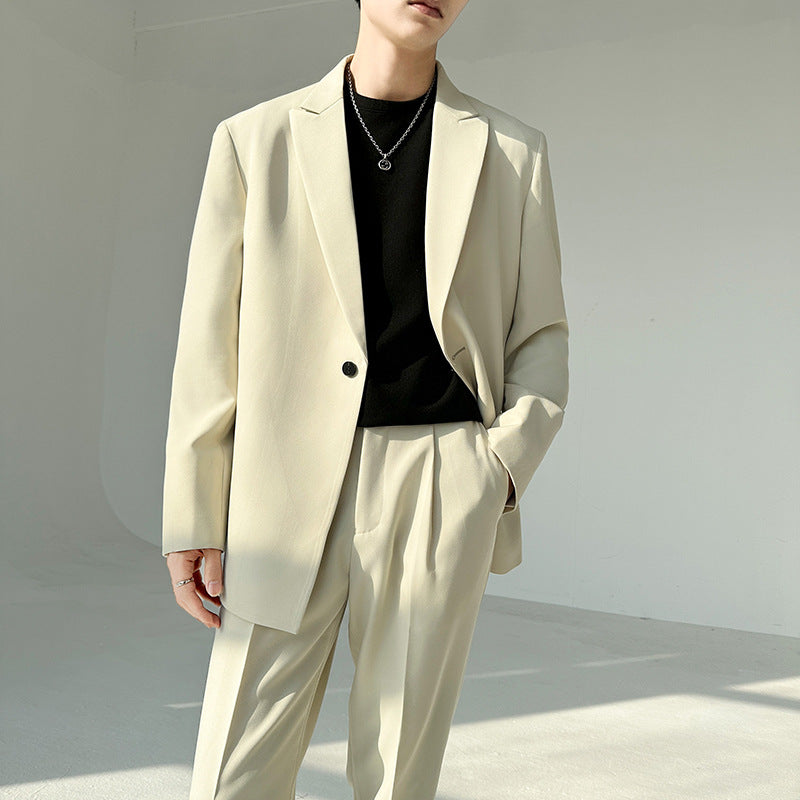 Mens Elegant Suit Blazer Streetwave Modern Cut With Fine Lining For Professionals