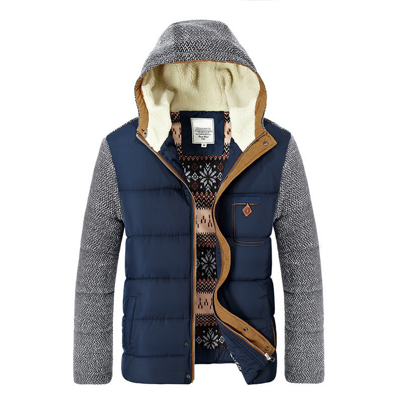 Street Wave Puffer Jacket With Hood Unisex Ultra Warm Quilted Coat With Fleece Lined Hood