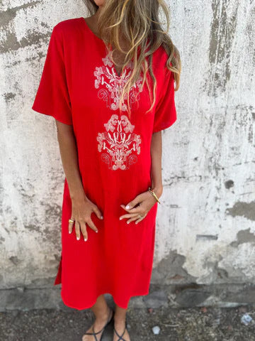 Street-Wave Embroidered Summer Dress For Women, Lightweight Comfort And Elegant Statement For Sunny Days