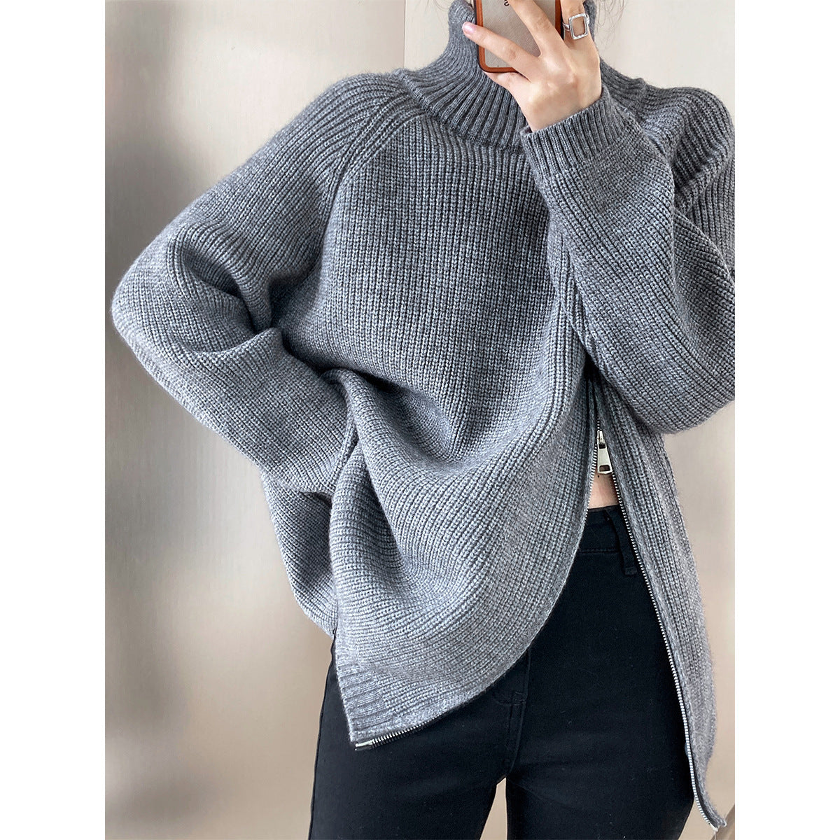 Streetwave Plus Size Turtleneck Knit Sweater Oversized Cozy Knitwear For Women Warm Winter Style