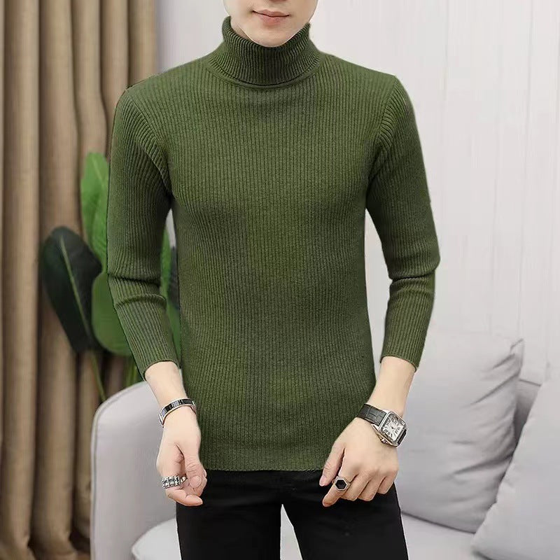 Street-Wave Men's Ribbed Knit Turtleneck Sweater Cozy Warmth Premium Comfort Versatile Wear