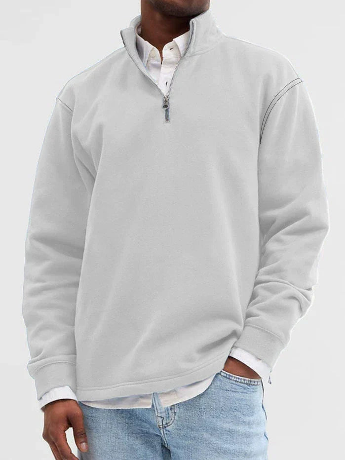Street-Wave Mens Cotton Blend Sweatshirt Stand Collar Zip