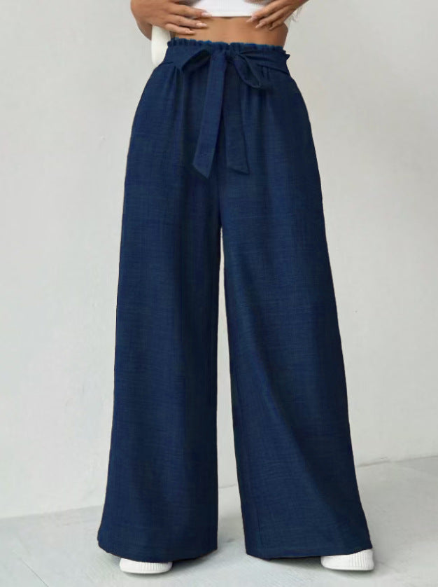 Street-Wave Women Wide-Leg Pants With Adjustable Waistband For Modern Everyday Wear