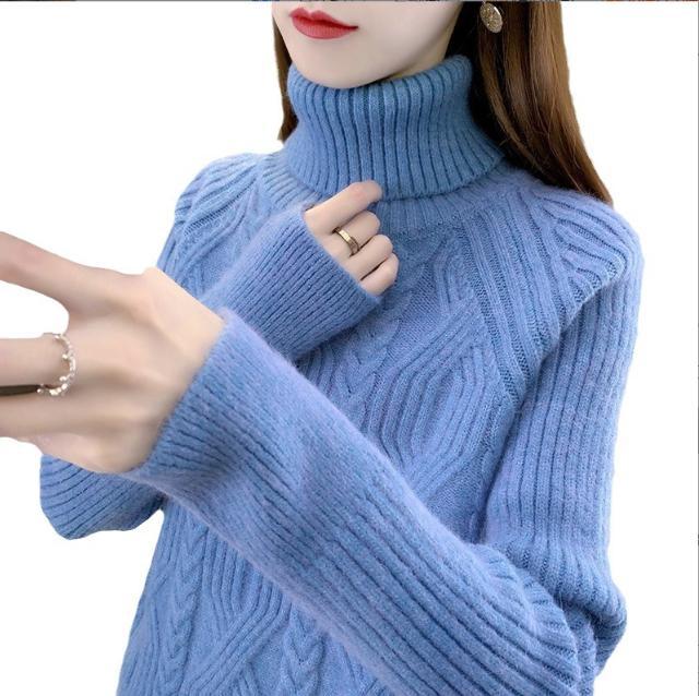 Street-wave Womens Turtleneck Sweater Cozy Cable Knit Structured Pattern Soft Warmth For Women