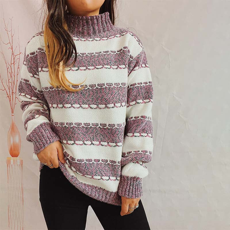 Street-Wave Soft Knit Cardigan With Textured Stripes Acrylic Cozy Warm For Women