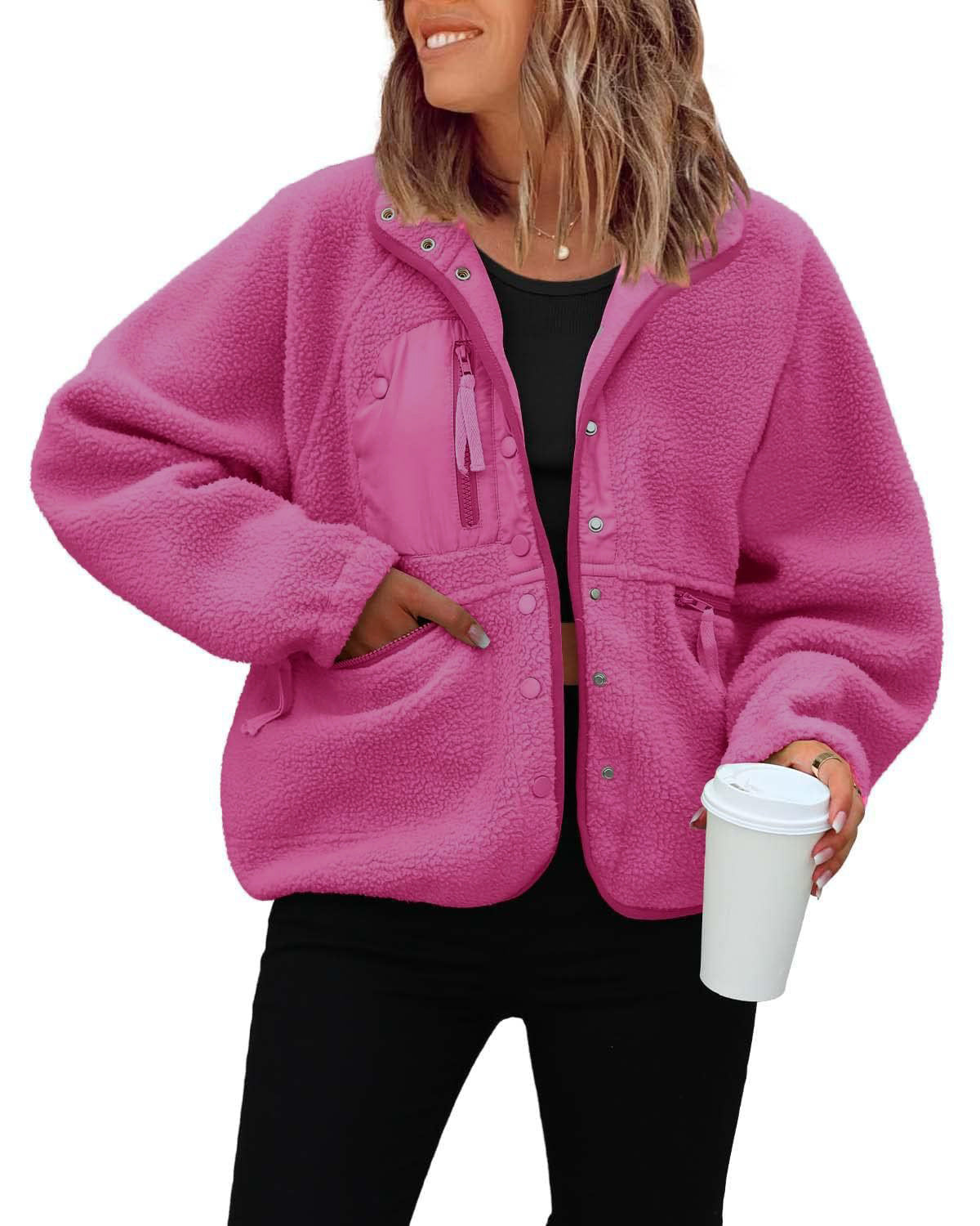 Street-Wave Cozy Fleece Jacket For Women With Practical Pockets And Warmth Soft Lined Comfort