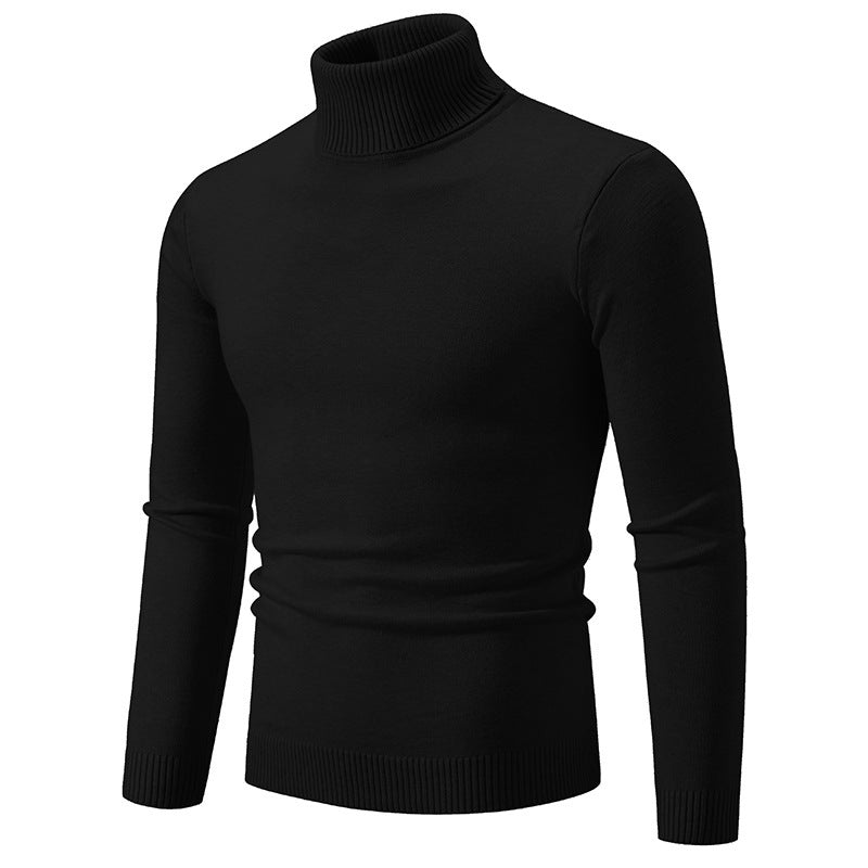 Street-Wave Men's Elegant Fine Cotton Turtleneck Sweater Slim Fit Soft Comfort Everyday Wear