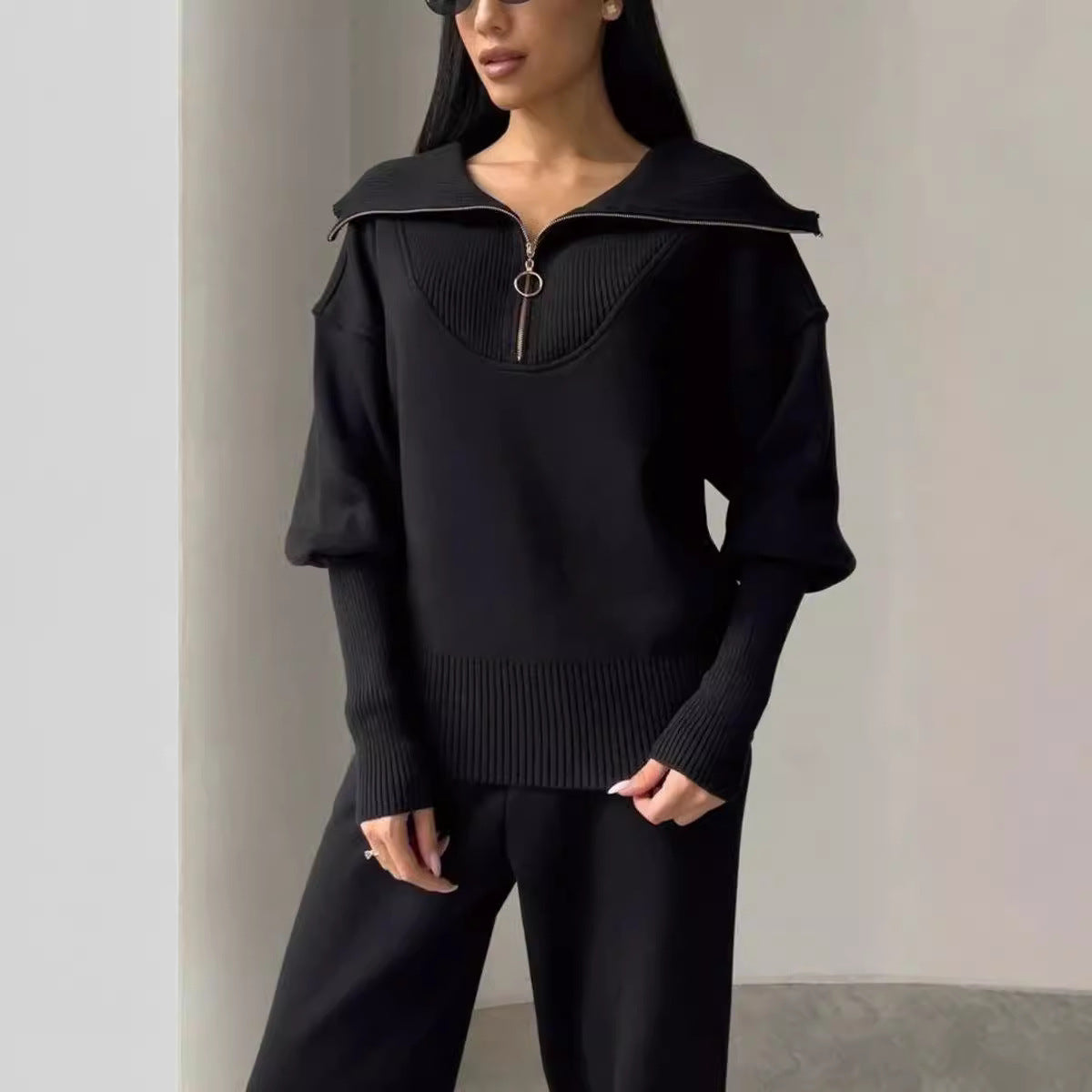 Street-wave Women's Cozy Loungewear Set With Hoodie And Elastic Waistband For Everyday Comfort