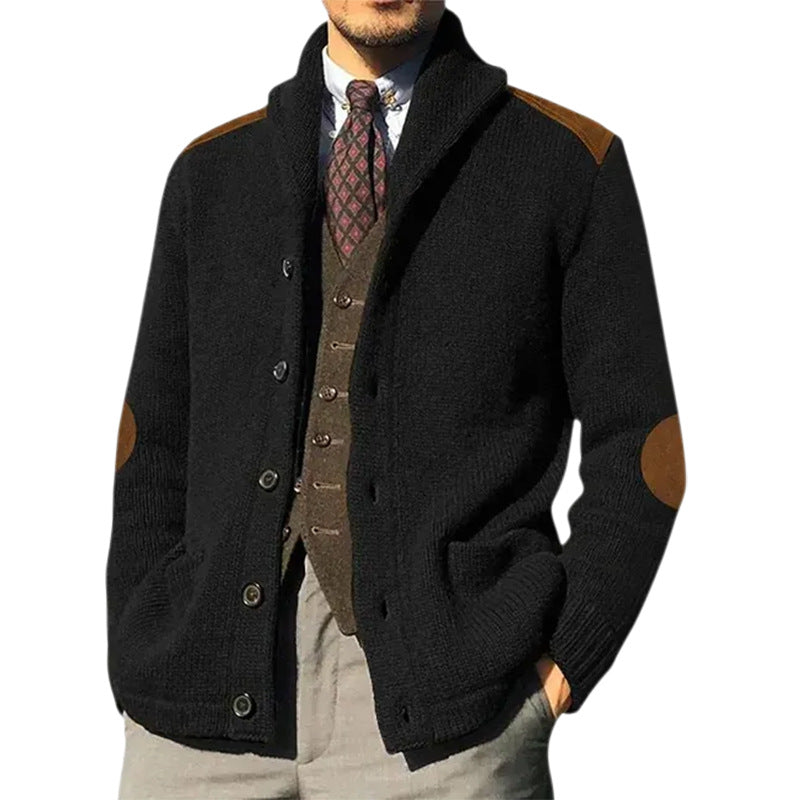Street Wave Mens Shawl Collar Knit Cardigan Premium Warmth Classic Elegance For Everyday Wear And Smart Casual Style