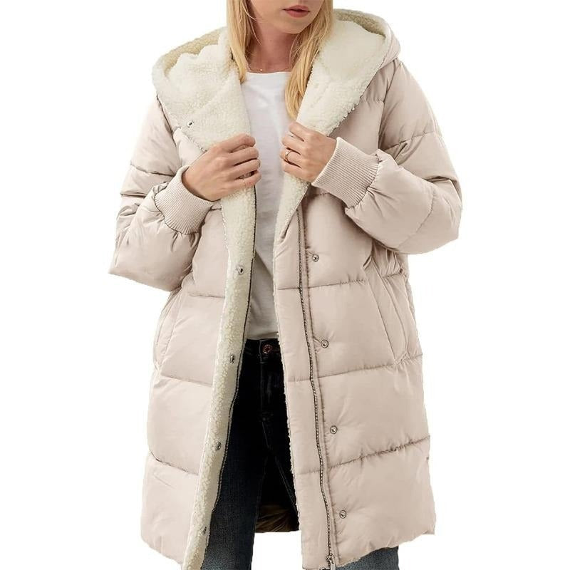 Street-Wave Nina Reversible Cotton Puffer Coat With Hood For Women Cozy Winter Luxury