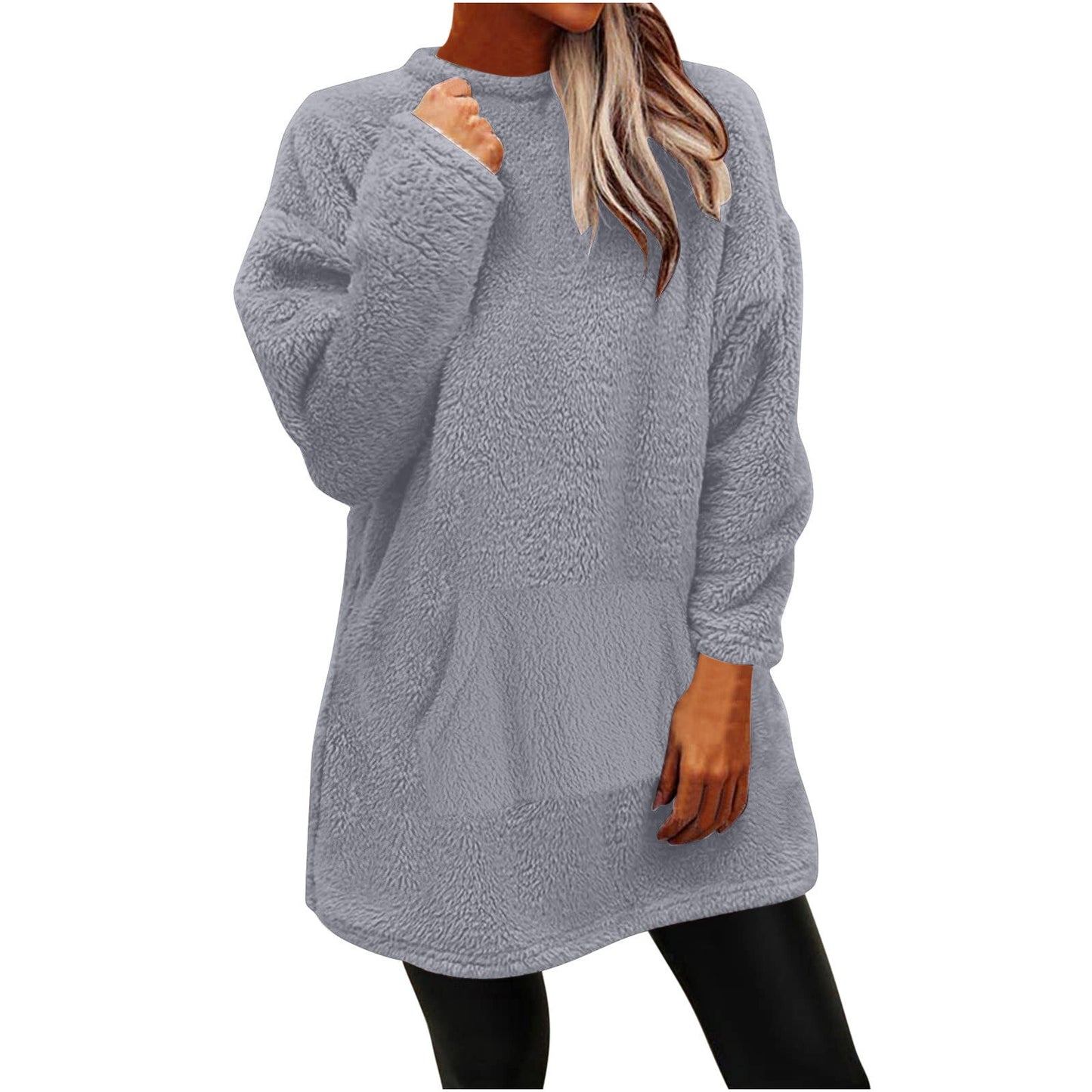 Street Wave Oversize Cozy Pullover For Women Plush Fleece Warmth And Relaxed Fit