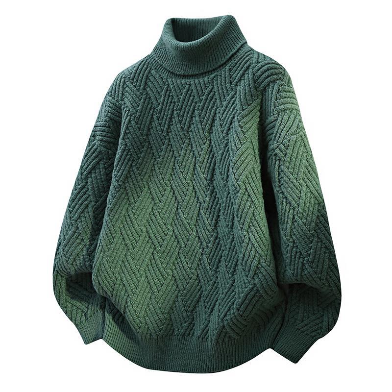 Streetwave Women Oversized Turtleneck Sweater With Structured Cable Knit For Warm Comfort