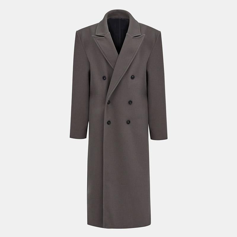 Men's Long Elegant Double Breasted Coat Streetwave For Style Conscious Men Timeless Outerwear