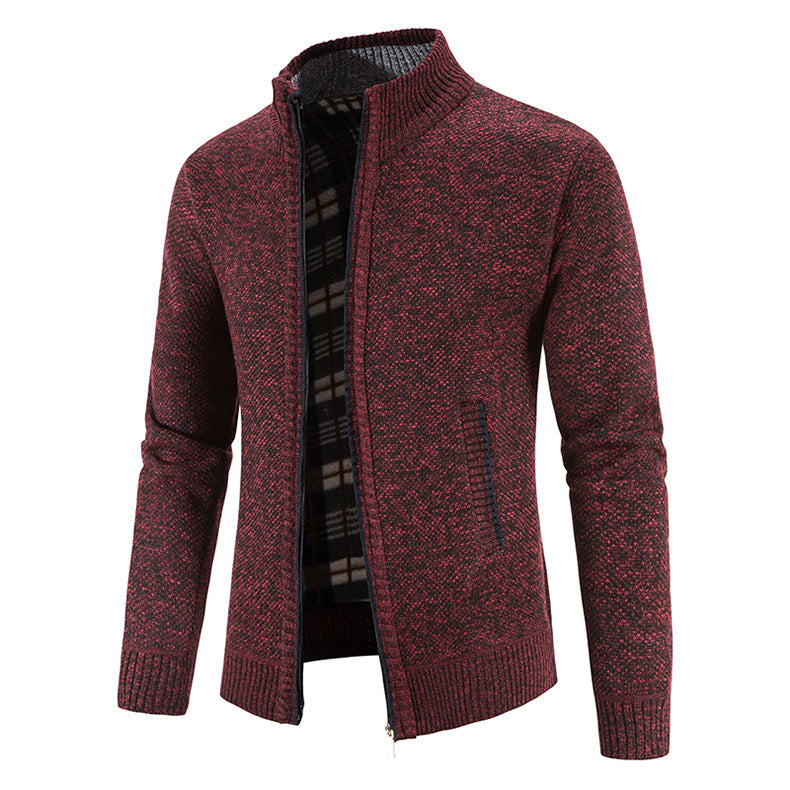 Mens Cardigan With High Collar And Practical Pockets For Daily Cozy Wear By Street-Wave