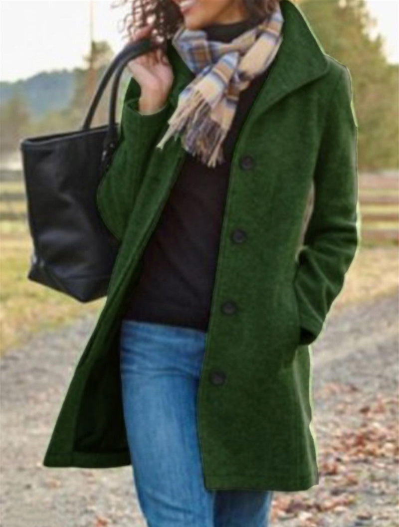 Street Wave Womens Elegant Wool Coat For Women With Breathable Soft Fabric And Timeless Comfort