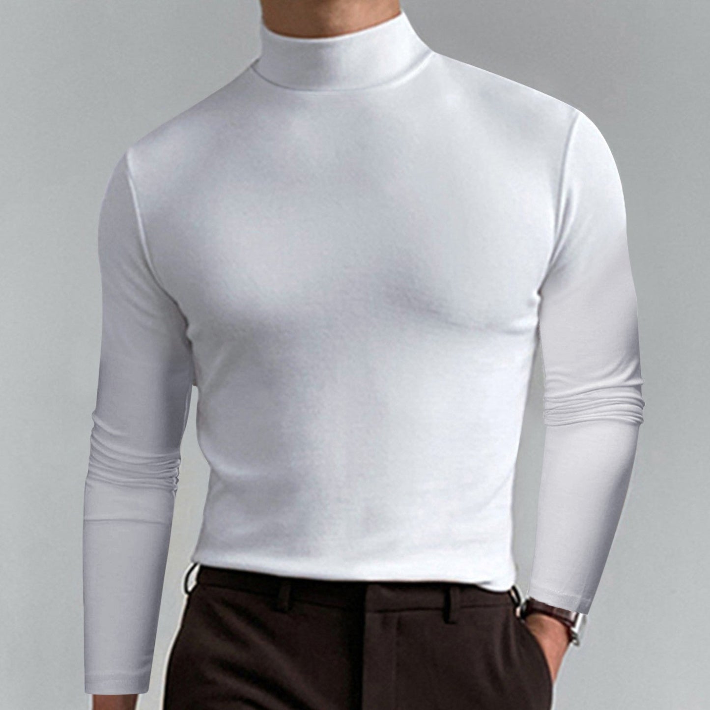 Street-wave Men's Turtleneck Sweater Soft Cotton Blend Warm Comfort For Everyday Style