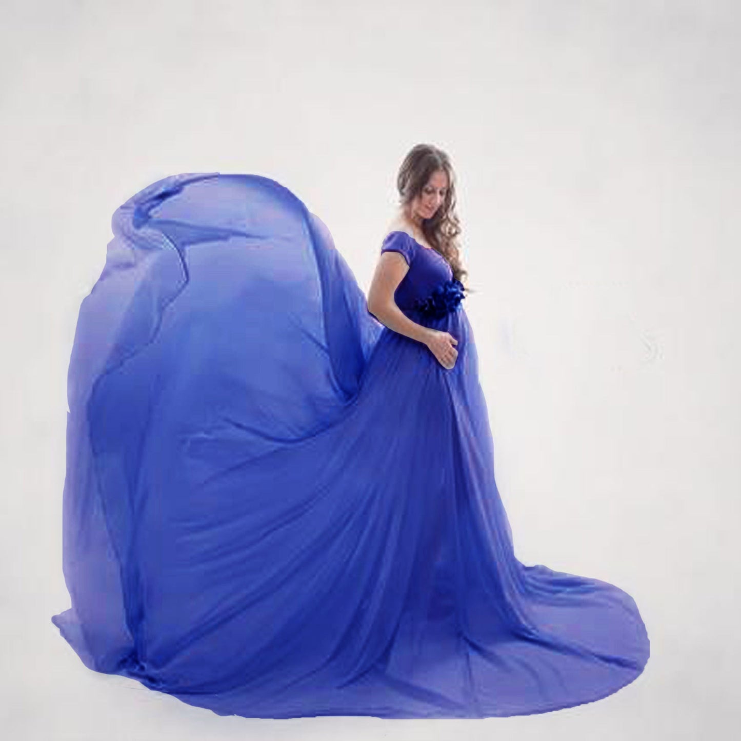 Street-Wave Maternity Gown With Wrap Closure For Moms-To-Be