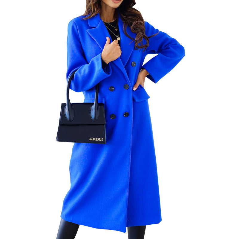Streetwave Womens Wool Coat Double Breasted Elegant Warmth Timeless Chic Outerwear
