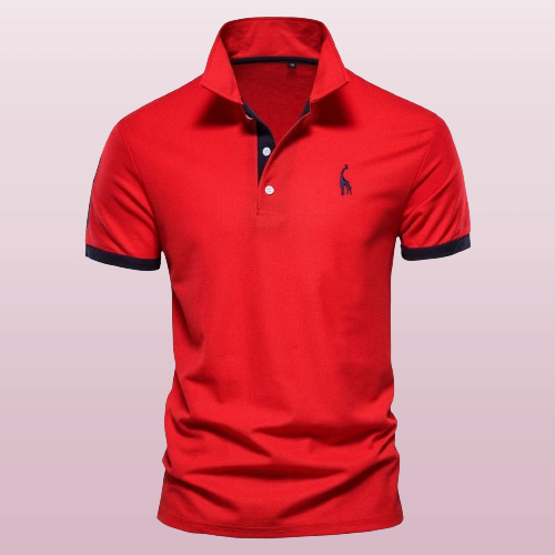 Bonafita Adel Mens Polo Shirt StreetWave Navy With Orange Trim Premium Cotton Elegant Comfort