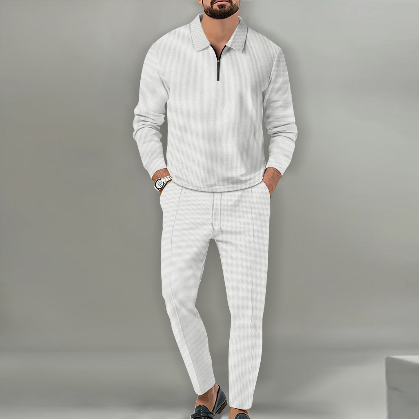 Zip Up Sweater Set For Men Streetwave Slim Fit Pants All Day Comfort Modern Style