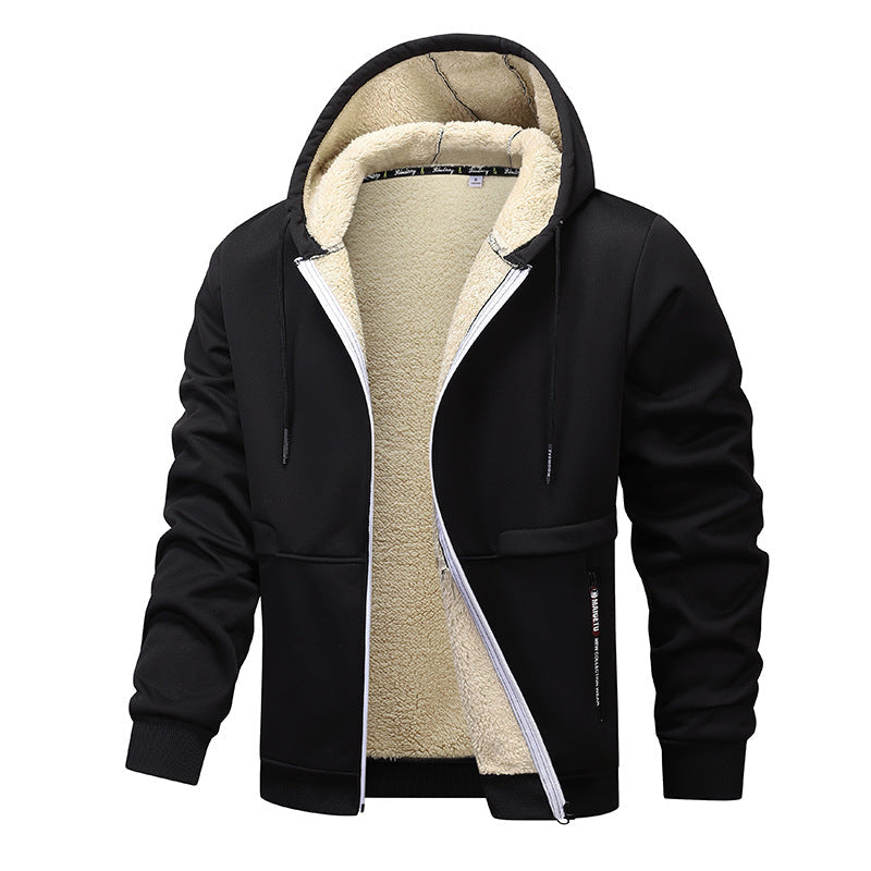 Street Wave Mens Warm Fleece Jacket With Functional Cut Cozy Sherpa Lined For Outdoor Comfort