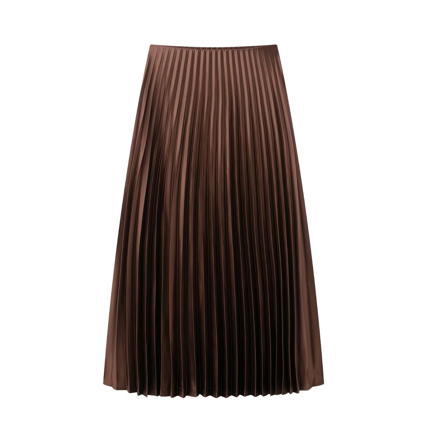 Damen Plissierter Midi-Rock mit elastischem Bund und schönem Schimmer Street-wave - Street-wave
