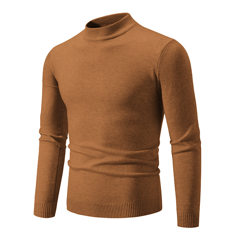 Streetwave Men's Fine Knit Sweater With High Collar And Elastic Cuffs Premium Breathable Cotton For Style Conscious Men