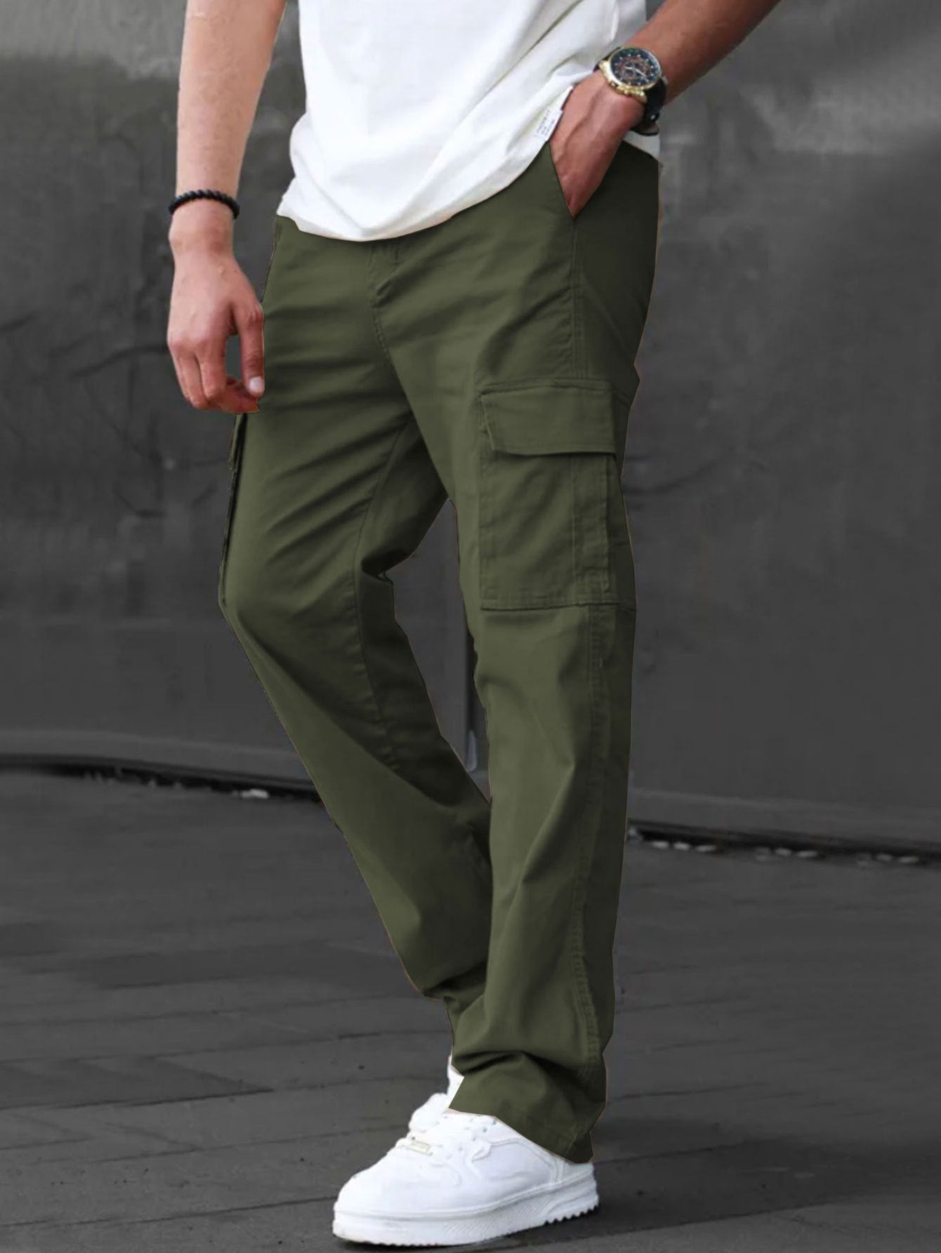 Men's Cargo Pants Breathable Fabric With Multifunctional Pockets For Everyday Urban Wear Street-Wave