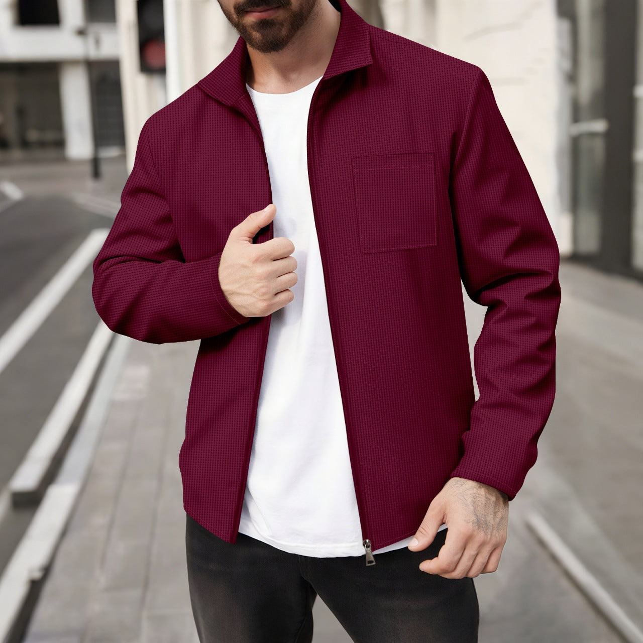 Street-wave Men's Sport Jacket Breathable Lightweight Urban Outerwear for Active Men