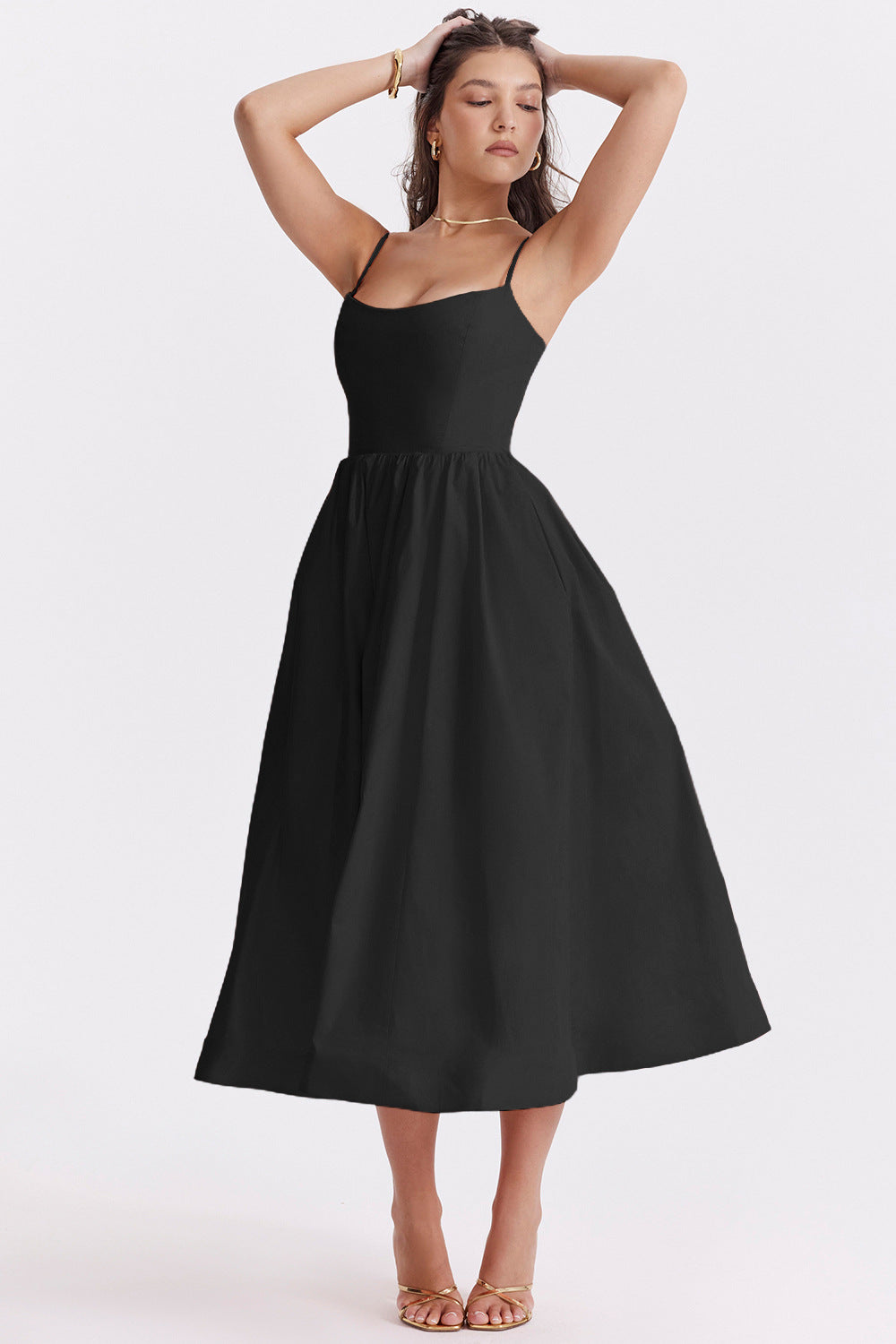 Streetwave Navy Maxi Dress With Spaghetti Straps And Flowy Skirt For Elegant Occasions