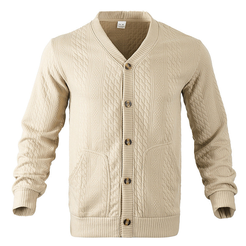 Street-Wave Men's Knit Cardigan With Premium Textured Pattern And Modern Buttons For Men